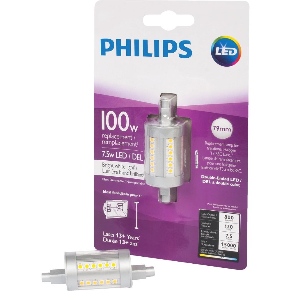 Philips Lighting 471946 Philips T3 Double-Ended LED Special Purpose Light  Bulb R7S 7.5 Watts 120