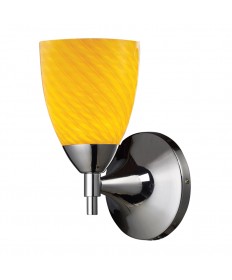 ELK Lighting 10150/1PC-CN Celina 1 Light Sconce in Polished Chrome with Canary Glass