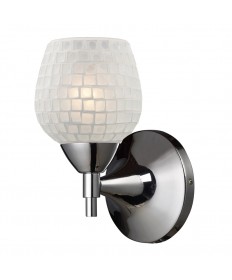ELK Lighting 10150/1PC-WHT Celina 1 Light Sconce in Polished Chrome and White Glass