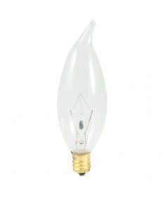 Bulbrite 493025 | 25 Watt Incandescent CA10 Flame Tip Chandelier Bulb
