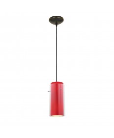 Access Lighting 28033-1C-ORB/CLRD Sydney Glass in Glass Cylinder Pendant