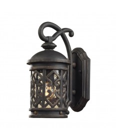 ELK Lighting 42060/1 Tuscany Coast 1 Light Wall Bracket in Weathered Charcoal and Clear Seeded Glass
