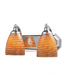 ELK Lighting 570-2C-C 2 Light Vanity in Polished Chrome and Coco Glass