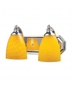ELK Lighting 570-2C-CN 2 Light Vanity in Polished Chrome and Canary Glass