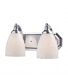 ELK Lighting 570-2C-SW 2 Light Vanity in Polished Chrome and Snow White Glass