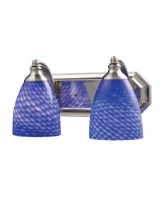 ELK Lighting 570-2N-S 2 Light Vanity in Satin Nickel and Sapphire Glass