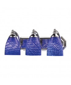 ELK Lighting 570-3C-S 3 Light Vanity in Polished Chrome and Sapphire Glass