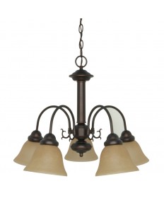 Nuvo Lighting 60/1251 Ballerina 5 Light 24 inch Chandelier with Champagne Linen Washed Glass