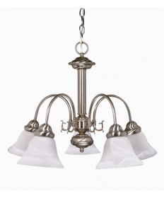 Nuvo Lighting 60/181 Ballerina 5 Light 24 inch Chandelier with Alabaster Glass Bell Shades