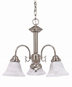 Nuvo Lighting 60/182 Ballerina 3 Light 20 inch Chandelier with Alabaster Glass Bell Shades