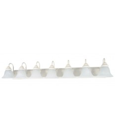 Nuvo Lighting 60/294 Ballerina 7 Light 48 inch Vanity with Alabaster Glass Bell Shades