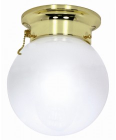 Nuvo 60/295 1 Light 8 inch Ceiling Mount White Ball Pull Chain