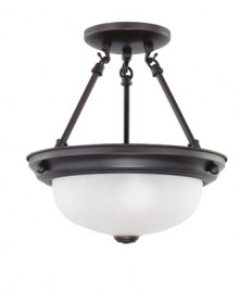 Nuvo Lighting 60/3148 2 Light 11 inch Semi-Flush with Frosted White Glass