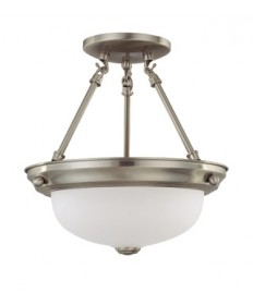 Nuvo Lighting 60/3244 2 Light 11 inch Semi-Flush with Frosted White Glass