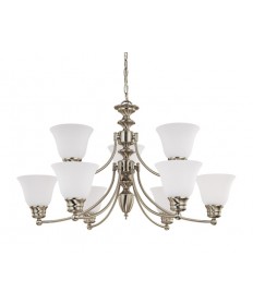 Nuvo Lighting 60/3256 Empire 9 Light 32 inch Chandelier with Frosted White Glass