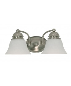 Nuvo Lighting 60/341 Empire 2 Light 15 inch Vanity with Alabaster Glass Bell Shades