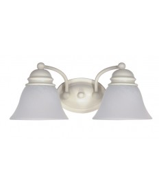 Nuvo Lighting 60/353 Empire 2 Light 15 inch Vanity with Alabaster Glass Bell Shades