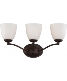 Nuvo Lighting 60/5133 Patton 3 Light Vanity Fixture with Frosted Glass