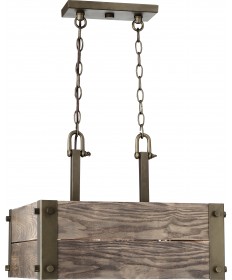 Nuvo 60/6422 Nuvo Winchester 4 Light Square Pendant With Aged Wood