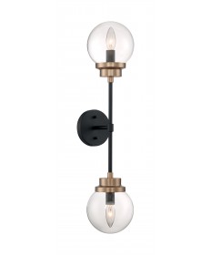 Nuvo Lighting 60/7122 Axis 2 Light Wall Sconce Fixture Matte Black