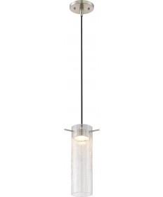 Nuvo Lighting 62/952 Pulse LED Mini Pendant with Clear Crackle Glass