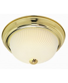 Nuvo Lighting 76/097 3 Light 15 inch Flush Mount Frosted Ribbed Swirl Glass