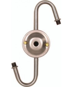 Satco 80/1636 Satco Steel S Clusters No Wiring, No Wire, 7 inch Centers, 1/8 IP Top and 1/4 IP Bottom, Nickel 