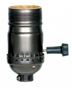 Satco 80/1969 Dark Antique Lamp Socket Turn Knob