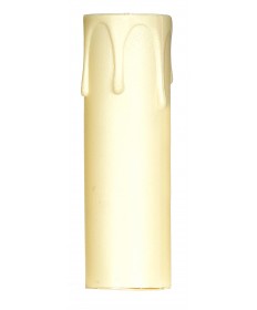 Satco 90/1514 Satco 90-1514 2 inch White Plastic w/Gold Drip Medium Base Candle Cover