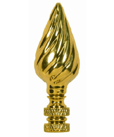 Satco|Nuvo 90/1744 | Satco Flame Ribbed Brass Finial | Lamp Parts