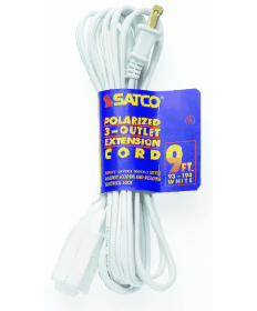 Satco 93/194 Satco 93-194 9FT White 16/2 SPT2 Extension Cord