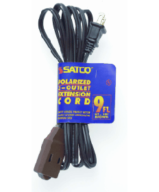 Satco 93/195 Satco 93-195 9FT Brown 16/2 SPT2 Extension Cord