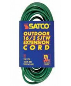 Satco 93/5026 Satco 80 Feet Green Outdoor Light Duty Extension Cord