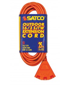 Satco 93/5053 25FT 16/3 SJTW ORANGE OUTDOOR 1625 Watts Wire Light Bulb