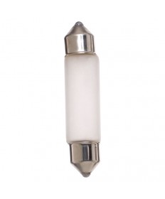 Satco S6990 X10T3-1/4/F 10 Watt 12 Volt T3.25 DE Cap Frosted Festoon Xenon Miniature Light Bulb