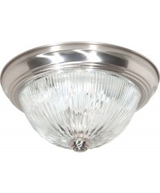 Nuvo Lighting SF76/610 2 Light 13" Flush Mount Clear Ribbed Glass