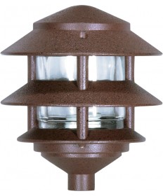 Nuvo SF76/632 8" Pathway Light 1 Light 2 Louver Pagoda Garden Small Hood Old Bronze