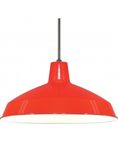 Nuvo SF76/663 Red 1-Light 16" Warehouse Shade Pendant Light Fixture