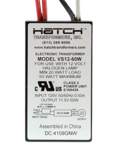 Hatch Transformers VS1260WNW Hatch VS12-60WNW 60-Watt 120-Volt to 12-Volt