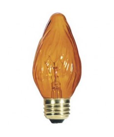 Satco S3377 Satco 60F15/A 60 Watt F-15 120 Volt E26 Medium Base Amber Decorative Incandescent Light Bulb