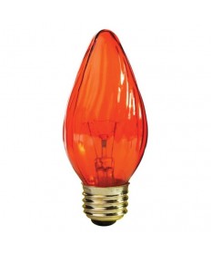 Satco S3366 25 Watt F15 Transparent Amber Decorative Light Bulbs for Chandeliers