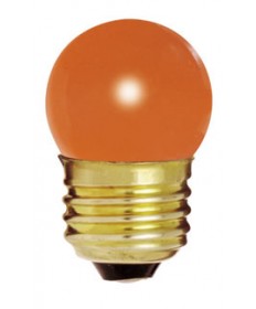 Satco S4510 Satco 7-1/2S11/O 7.5 Watt 120 Volt S11 Medium Base Ceramic Orange Incandescent Carded Light Bulb