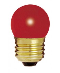 Satco S4511 Satco 7-1/2S11/R 7.5 Watt 120 Volt S11 Medium Base Ceramic Red Incandescent Carded Light Bulb 