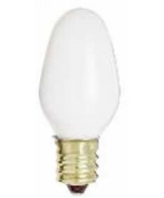 Satco S3681 Satco 4C7/W 4 Watt 120 Volt C7 White Candelabra Base Incandescent Light Bulb