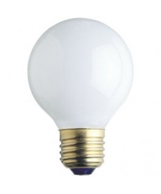 Satco S3841 Satco 25G16.5/W 25 Watt 120 Volt G16.5 Medium Base White Globe Decorative Light Bulb