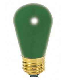 Satco S3962 Satco 11S14/G 11 Watt 130 Volt S14 Medium Base Ceramic Green Incandescent Light Bulb