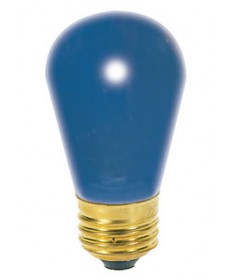 Satco S4563 Satco 11S14/B 11 Watt 130 Volt S14 Medium Base Ceramic Blue Incandescent Carded Light Bulb