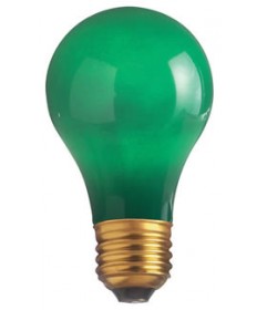 Satco S4986 60A/G 60 Watt 130 Volt A19 Medium Base Ceramic Green Light Bulb