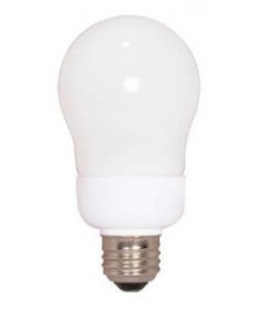 Satco S7285 Satco 9 Watt 120 Volt A19 E26 Medium Base 5000K 10,000 Hour Eco-Friendly A-Type Compact Fluorescent Lamp (CFL)