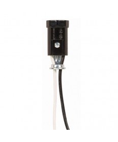 Satco 80/1146 |Candelabra Socket E12 Phenolic OCT Flange 1 Leg 1-5/8 inch with 24 inch Leads